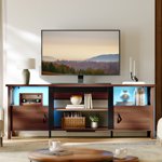 Bestier Ferme LED TV Pour les téléviseurs jusqu'à 70" Centre de divertissement avec Cabinet à Ancona Walnut