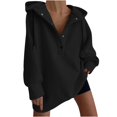 thumbnail image 1 of Timegard Women's Sweatshirts Button Long Sleeve Solid Color Oversized Hoodies Winter Fleece Warm Pullover, 1 of 2