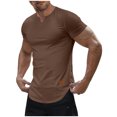 thumbnail image 2 of asjyhkr Mens Workout Compression T Shirts Ribbed V Neck Short Sleeve Tops Summer 2025 Gym Athletic Running Tees, 2 of 9