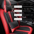 thumbnail image 3 of Maidao 2pcs Car Seat Cover Front Seats Only for Lexus for SC 2019-Present 2 Seats Leather Airbag Compatible Water Resistant Front Set Cushion Protector Black and Red, 3 of 6