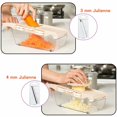 thumbnail image 4 of Mandoline Trancheuse Réglable Déchiqueteuse de Légumes Professionnelle Mandoline Trancheuse pour Cubes Hachoir Portatif pour Aliments pour Bébé avec 6 Lames Interchangeables Protège-Mains pour la Cuisine, 4 of 7