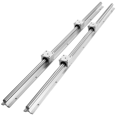 VEVOR 2 Pcs SBR20 800mm Rail de Guidage Linéaire 4 Pcs SBR20UU Bloc de Roulement