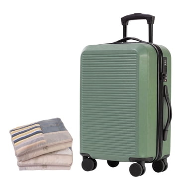 3-Piece Hardside Luggage Set. Suitcase Set with wheels: Carry On Luggage and two packing cubes