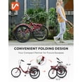 thumbnail image 2 of 26 Inch Folding Adult Tricycle 7 Speed Trike with Removable Basket Red, 2 of 8
