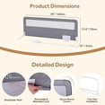 thumbnail image 3 of 59" Toddler Bed Rails, Double-Reinforced Steel Frame, Swing Down Extra Long Bed Bumper Sleep Bedrail Safety Side Guard Fits for 4.7" to 12" Thick Mattresses, 3 of 8