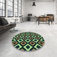 thumbnail image 4 of Ahgly Company Tapis d'Intérieur Lavables à la Machine, Carrés, Transitionnels, Verts, Tapis de Zone, 4 Pieds Carré, 4 of 7
