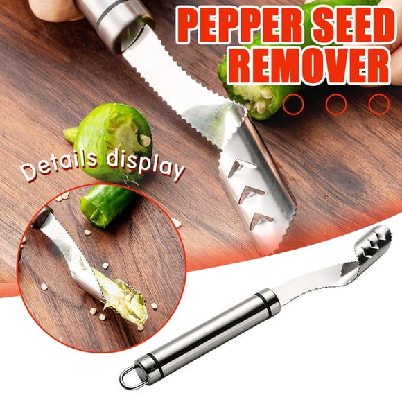 TIMIFIS Kitchen Gadgets Stainless Steel Pepper Core Seed Remover Multi-functional Corer