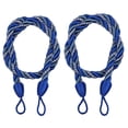 thumbnail image 1 of Lot de 2 Cordes d'Embrasse en Coton Bleu avec Longueur Ajustable (27 Pouces), Déco Rustique pour Rideaux Légers/épais, 1 of 8