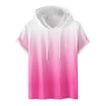 thumbnail image 1 of Besolor Mens Casual Hooded Tops Gradient Drawstring Short Sleeve Shirts Sports ness Pullover Summer Blouse, 1 of 4