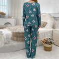 thumbnail image 4 of XDZJLR Womens Pajama Set Long Sleeve Comfortable Two Piece Outfit Cozy Relaxed Fit Pjs Blue M, 4 of 9