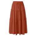 thumbnail image 4 of GYUJNB Women's Button Front Split Midi Skirt High Waisted A Line Skirts,Orange,S, 4 of 6
