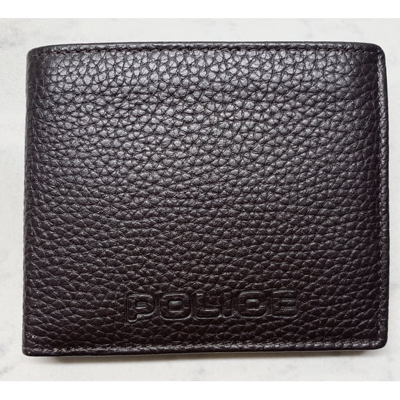 POLICE Hulkin Overflap Men's 100% Genuine Leather Coin Wallet with Card Holders, Gifts for Men- BROWN