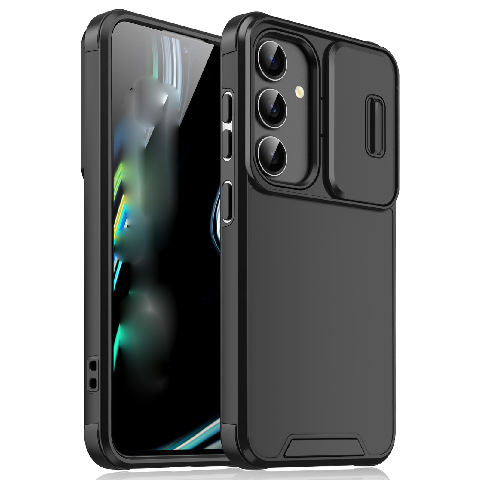 for Samsung Galaxy A36 5G Phone Case: Shockproof Protective Rugged Phone Cover with Camera Lens Slide | Drop Proof Military-Grade Protection TPU Hybrid Bumper Cases for Samsung Galaxy A36 5G,Black