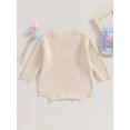 thumbnail image 4 of FOCUSNORM Combinaison Tricotée pour Bébé Fille Broderie Florale Col Rond Manches Longues pour Automne Hiver, 4 of 8