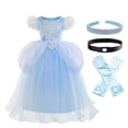 thumbnail image 1 of HAWEE Costume de Princesse pour Filles Robes de Princesse pour Fête d'Halloween Cosplay avec Bandeau Ras-du-Cou Accessoires, 1 of 6