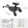 thumbnail image 2 of LIVINGbasics Universal Stroller Ride Board, 2-in-1 Stroller Board with Detachable Seat, 360° Steering Stroller Board Suitable for 3-6 Years Old Children Holds Up to 55lbs, 2 of 8