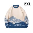 thumbnail image 2 of VONKY Warm In Style Hip Hop Streetwear Sweater With Japanese Snow Mountain Pattern Wide Applicable Blue XXL, 2 of 6
