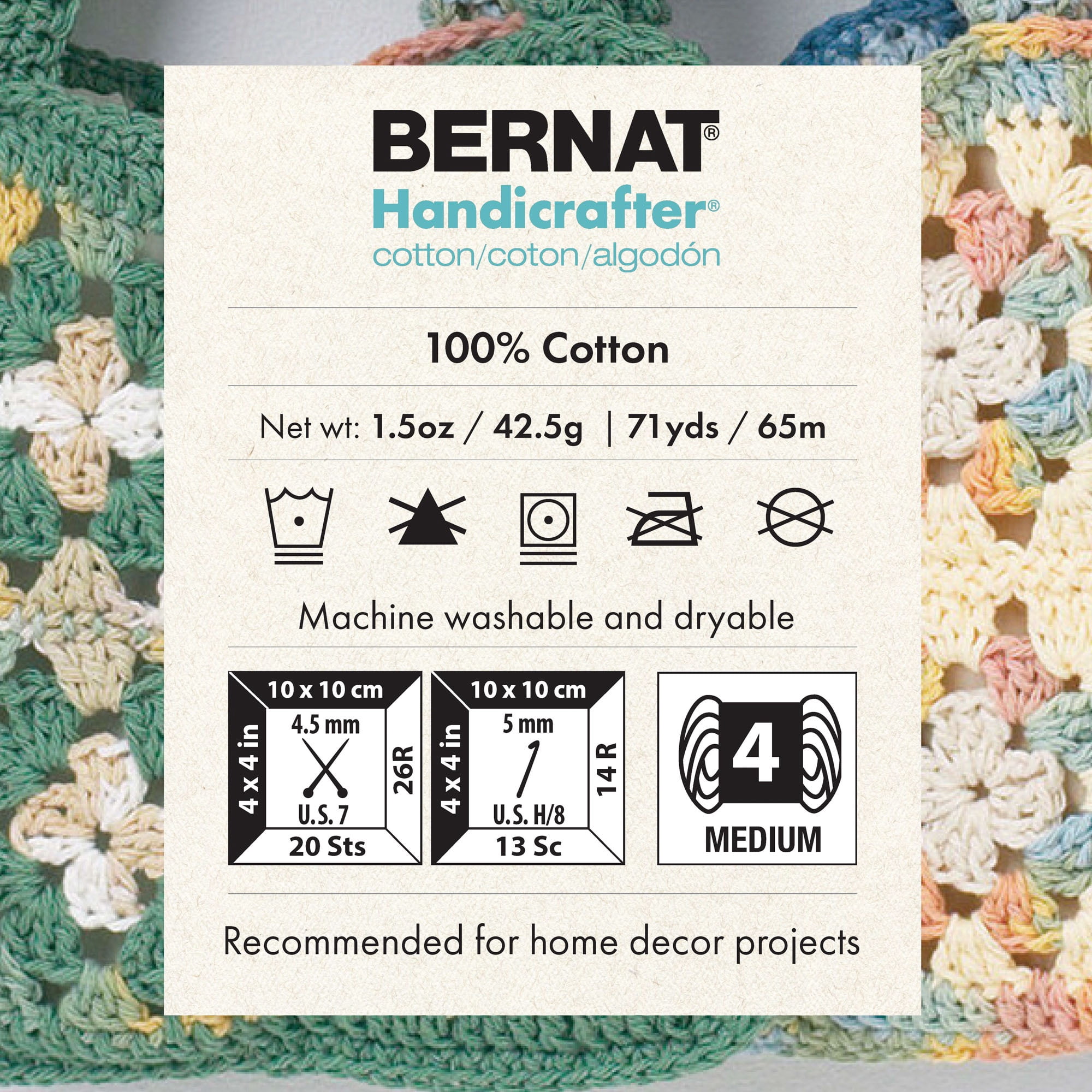 Bernat® Handicrafter® Ombre Yarn, Cotton #4 Medium, 1.5oz/42.5g, 68 Yards