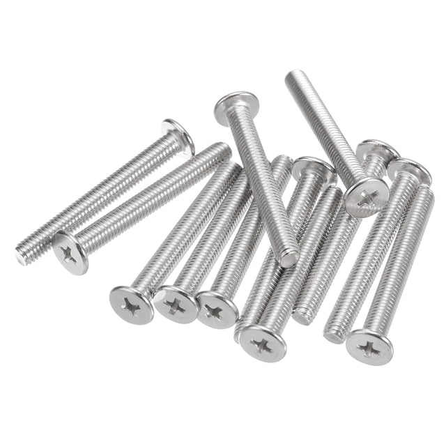 Unique Bargains M5x0.8x40mm Lot de 20 Vis Plates Rondes en Métal pour Machine à Entraînement Phillips