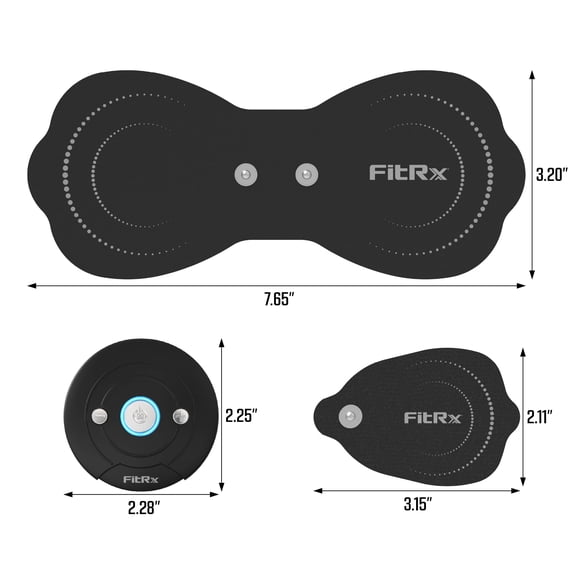 Masseur sans fil à électrodes FitRx - Stimulateur musculaire TENS rechargeable avec contrôle par application.