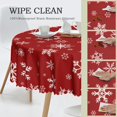thumbnail image 2 of Tablecloth Christmas Red Snowflake Xmas Round 60 x 60 Inch Table Cover Polyester Stain and Wrinkle Resistant Table Cloth for Kitchen Dining Coffee Party, 2 of 6
