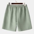 thumbnail image 5 of EOYWHK Cotton Linen Shorts for Men Summer Breathable Workout Gym Shorts Mid Waisted Solid Color Running Swimming Sleeping Shorts, 5 of 5