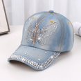 thumbnail image 1 of Custom Rhinestone Denim Baseball Cap For Men And Women Fashionable Sun Hat For Parties And Casual Wear Baseball Caps for Women Fashionable Car Hat Make Space Great Again Hat Cool Hat Hat Racks for, 1 of 2
