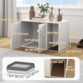 thumbnail image 3 of PawHut Cat Litter Box Enclosure Cat House Side Table with Scratching Board, 3 of 10