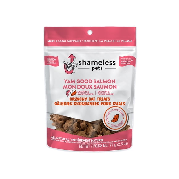 Shameless Pets Yam Good Salmon Crunchy Cat Treats With Upcycled Ingredients