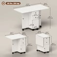 thumbnail image 3 of HOMCOM Table à Manger Pliable, Table de Cuisine Roulante avec Tiroirs, Armoire, 3 of 10
