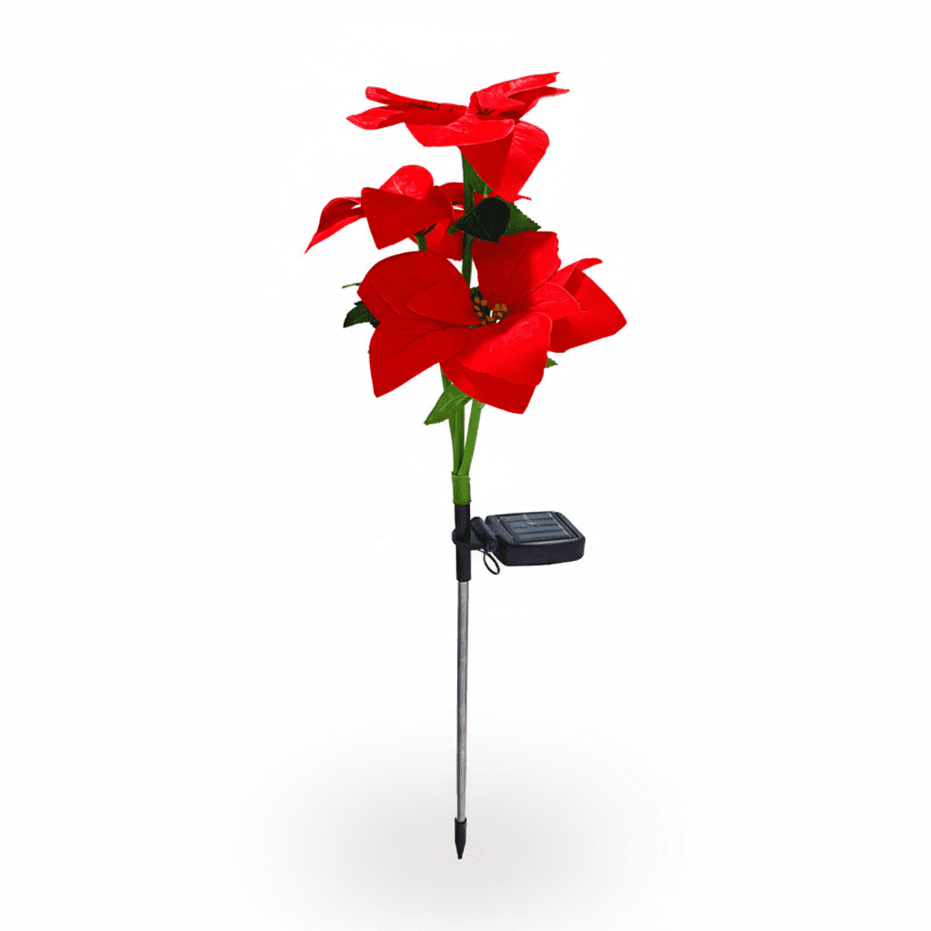 Todaioua Solar Garden Lights, Solar Flowers Lights Landscape Lighting Simulation Poinsettia LED Light for Pathway, Garden, Patio, Yard, Lawn Outdoor Decorative