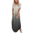 thumbnail image 2 of zanvin Robe d'Été Décontractée Ample pour Femme, Longue, Sans Manches, Fendue, Maxi, Robe de Plage d'Été avec Poches, Gris, G, 2 of 6