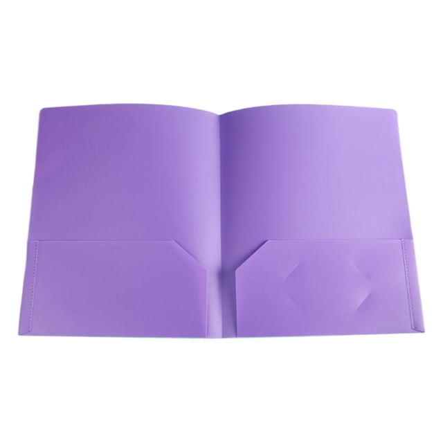 Under $2 Expanding File Folder , Purple Pocket Expanding Folder, Heavy Duty Plastic Folder with 2 Pockets & Business Card Slot, Letter Size Exam Document Organizer, by Goohae