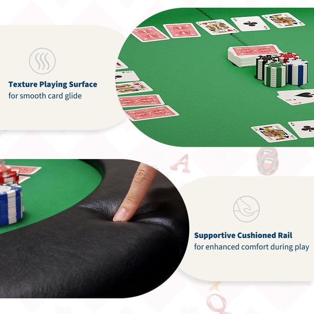 Tapis De Poker Yiida – 60x120 Cm, Caoutchouc Naturel, 2 Mm D'Épaisseur – Motif Vert/Classique – Glisse Facile – Soirée Jeux à Domicile