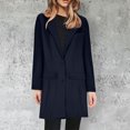 thumbnail image 2 of QIPOPIQ Manteaux Caban pour Femmes à Col à Revers Cranté, Simple Boutonnage, Manteau d'Hiver en Mélange de Laine, Longs Manteaux, Liquidation, 2 of 7