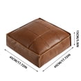 thumbnail image 3 of Housse de Pouf Ottomane Polyvalente en Similicuir 17,7 Pouces Carrée Non Rembourrée Coussin de Sol Rangement Repose-Pieds pour Usage Intérieur Extérieur Bricolage Remplissable Housse de Coussin de Siège en Cuir Sans Bourre Incluse, 3 of 7