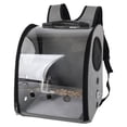 thumbnail image 1 of TISHITA Portable Bird Backpack Carrier Transparent with Standing Stick and Food Cup Gray, 1 of 7