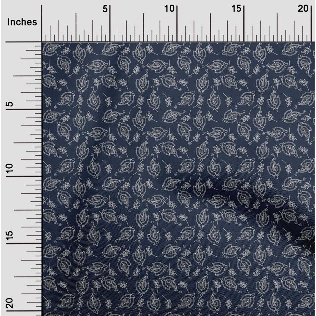 oneOone Viscose Chiffon Fabric Artistic Floral Sashiko Print Sewing Fabric BTY 42 Inch Wide