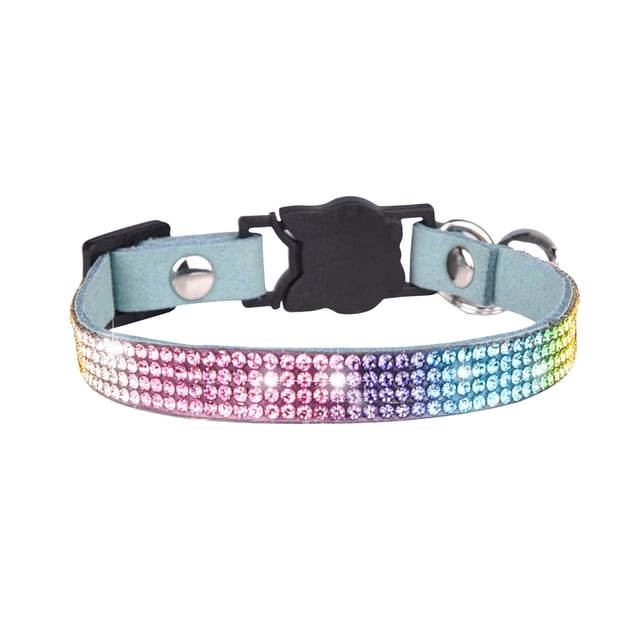 SXcggal 2 Adjustable Sizes Personalized Color Rhinestone Cat Collars With Tie Girls Cat Collar With Metal Buckle Adjustable Puppy Collars For Cat As Pet Gift Cute Healthy Practical Pet Accessories