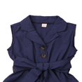 thumbnail image 3 of Baby Girl Summer Short Sleeve One-Piece Romper with Belt Clothes Set, 3 of 4