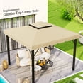 thumbnail image 2 of Outsunny Toit de Rechange pour Pavillon à Double Toit 10'x10 Pieds, Beige, 2 of 10