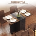thumbnail image 4 of HOMCOM Table à Manger Pliable, Table à Abattants sur Roulettes, Brun Rustique Noir, 4 of 10