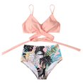 thumbnail image 3 of Women Criss Cross High Waisted String Floral Printed 2 Piece Bathing Swimsuit, 3 of 6