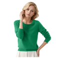 thumbnail image 1 of Chandail à Col Rond pour Femmes, Chandail Court pour Femmes, Chandail, Couleur Unie, Longs Chandails d'Hiver, Manches, 1 of 4