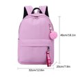 thumbnail image 3 of Girl School Backpack Lightweight School Bag Student Backpack with Pompom Pendant, 3 of 5
