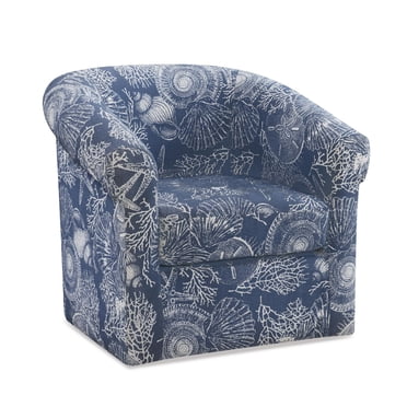 Fauteuil Club pivotant McRae, Bleu