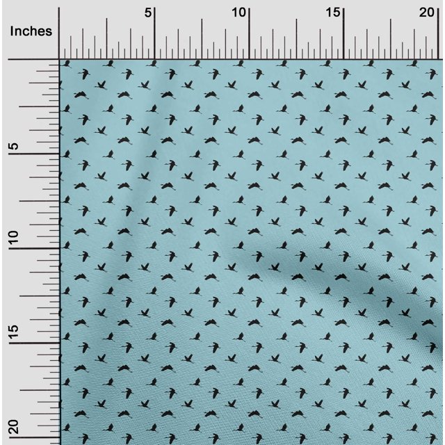 oneOone Polyester Lycra Fabric Stork Bird Printed Craft Fabric BTY 56 Inch Wide
