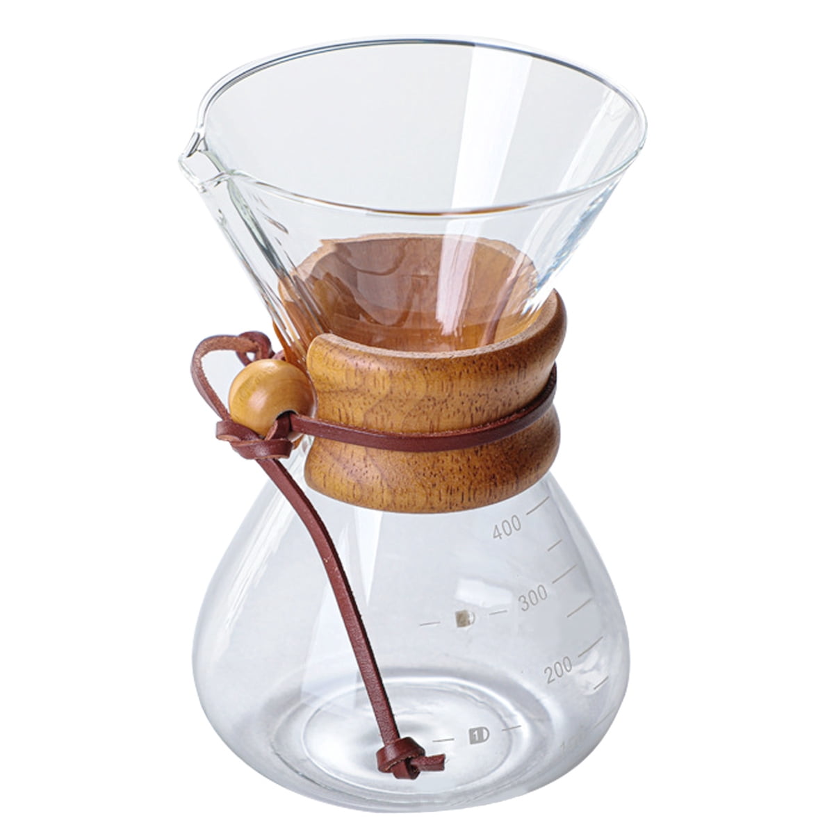 Pour Over Coffee Maker with Reusable Stainless Steel Drip Filter, Borosilicate Glass Coffee Carafe