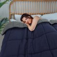thumbnail image 4 of PiccoCasa Twin Soft Lightweight Down Alternative Comforter Dark Gray&Navy Blue, 4 of 7