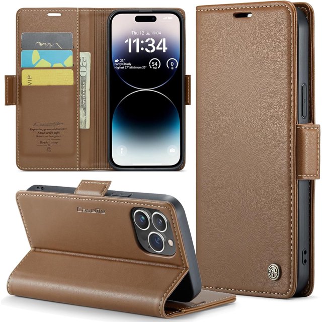 Cover for iPhone 14 Pro Max Wallet Case with Card Holder, Kickstand RFID Blocking Magnetic Closure Shockproof Protective PU Leather Case for iPhone 14 Pro Max Flip Wallet